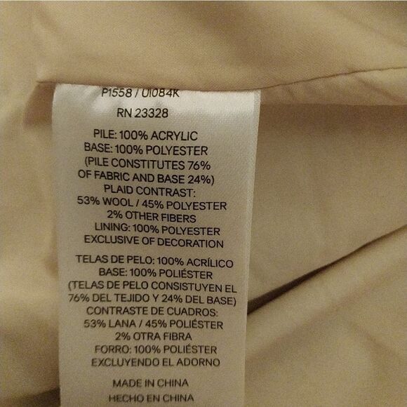 - Pendleton fleece Sherpa full zip jacket with plaid trim size L - Picture 7 of 8